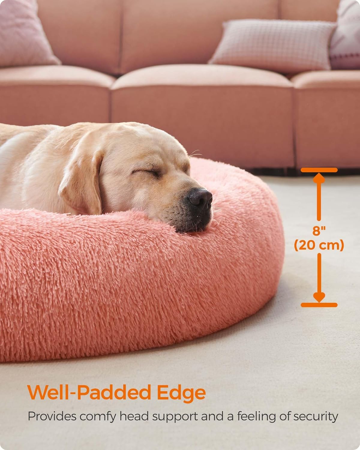 Feandrea Plush Donut Pet Bed
