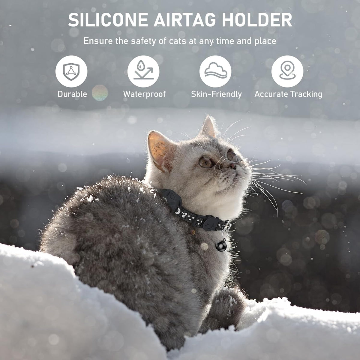 Simket Cat Collar with AirTag Holder