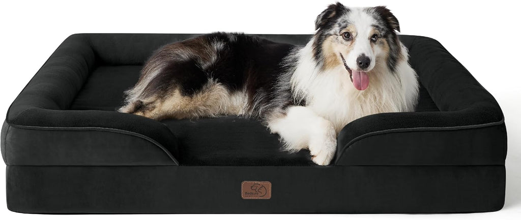 Bedsure Foam Dog Sofa Bed with Bolster Sides