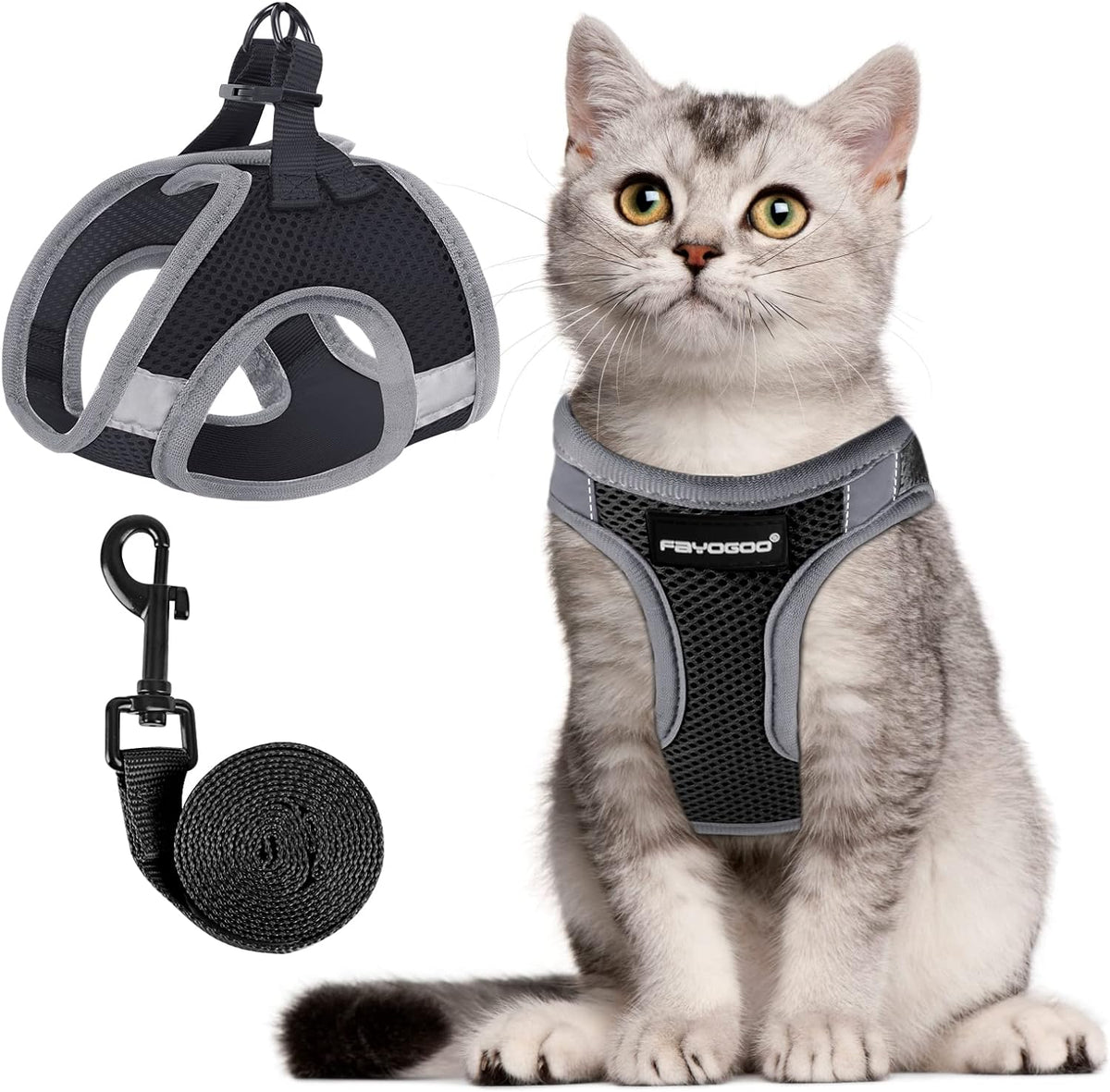 FAYOGOO Mesh Cat Harness and Lead Set