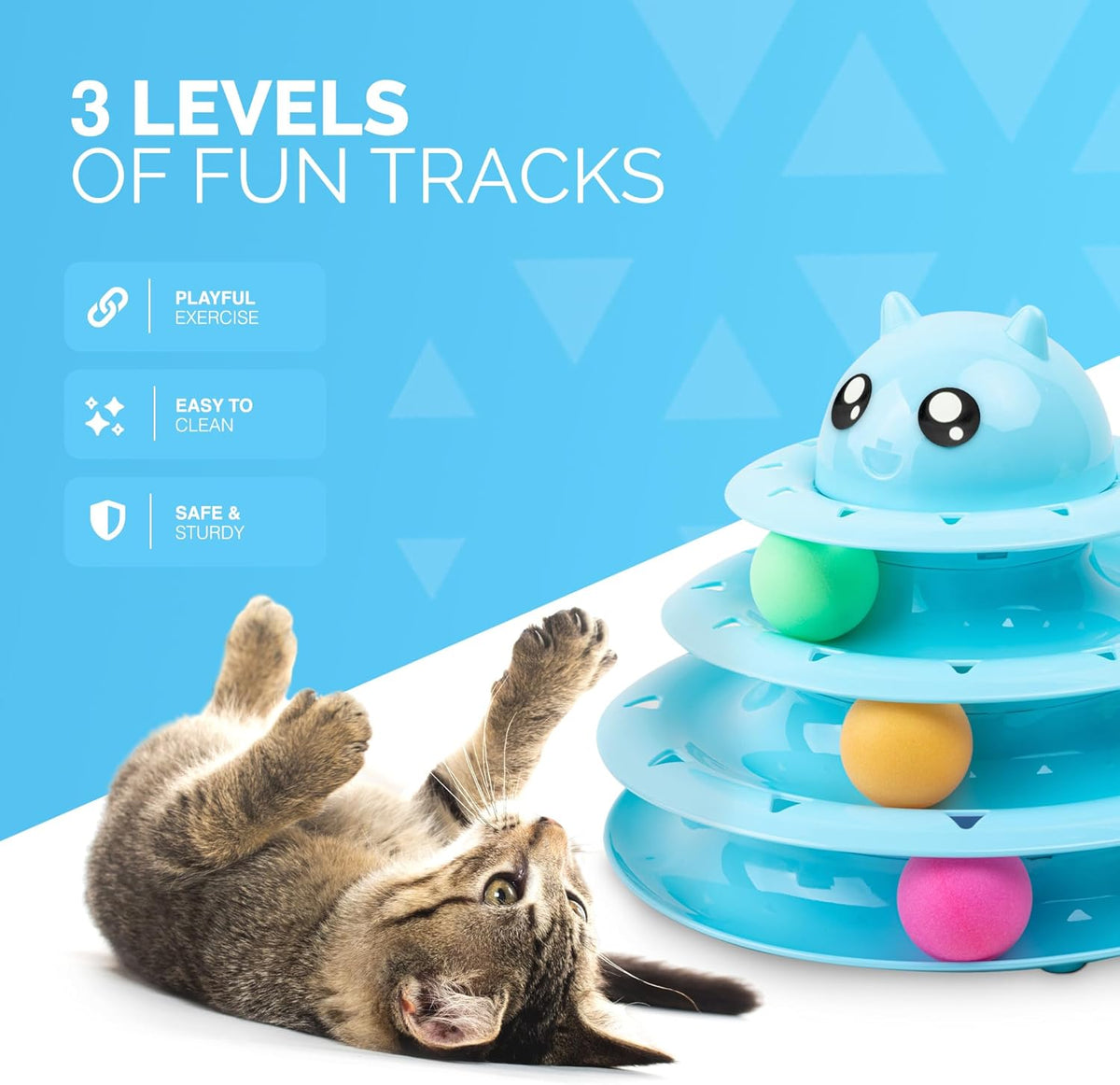 FurDreams Three-Tier Cat Ball Track Toy