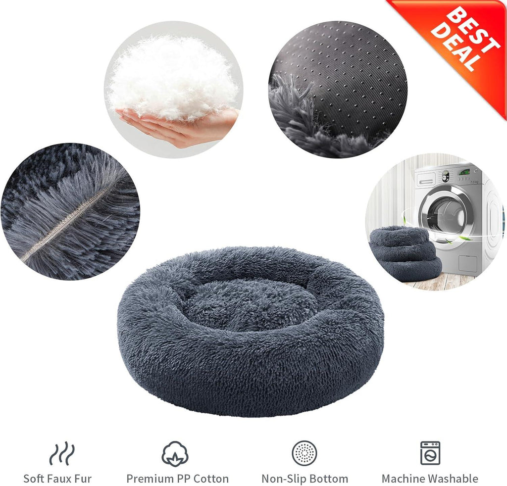 YOJOGEE Faux-Fur Donut Pet Bed
