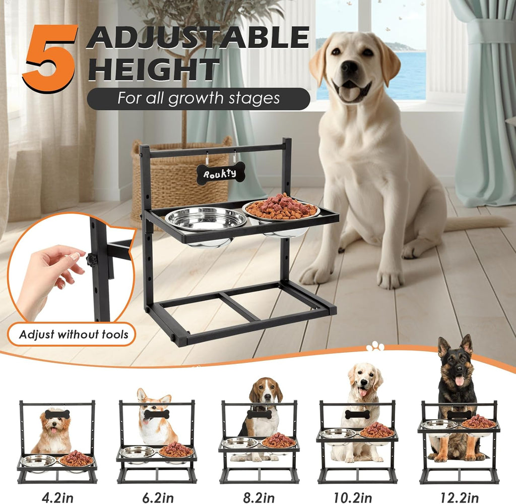 ADENGL Height-Adjustable Dog Feeding Stand