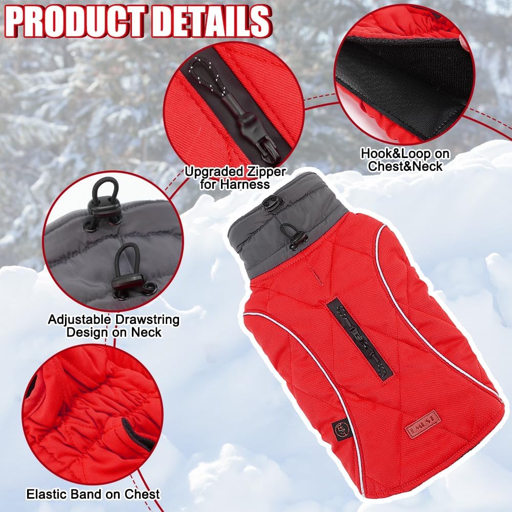 EMUST Fleece-Lined Winter Dog Coat