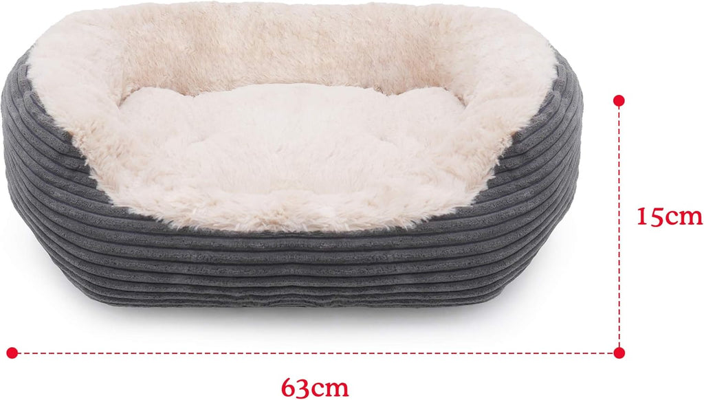 Rosewood Cord and Plush Oval Dog Bed