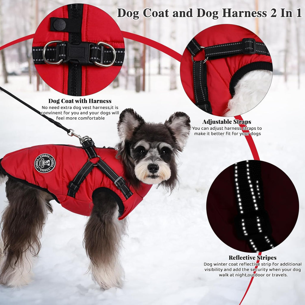 Poseca Dog Coat with Harness Attachment