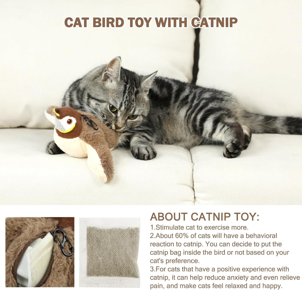Nepfaivy Rechargeable Flapping Bird Cat Toy