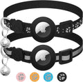 Breakaway Cat Collars with AirTag Holders, Pack of 2