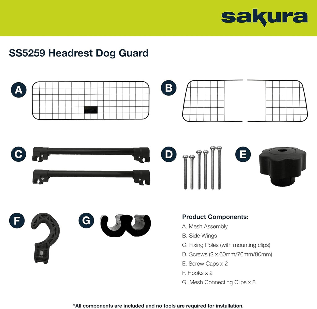 Sakura SS5259 Adjustable Headrest Dog Guard