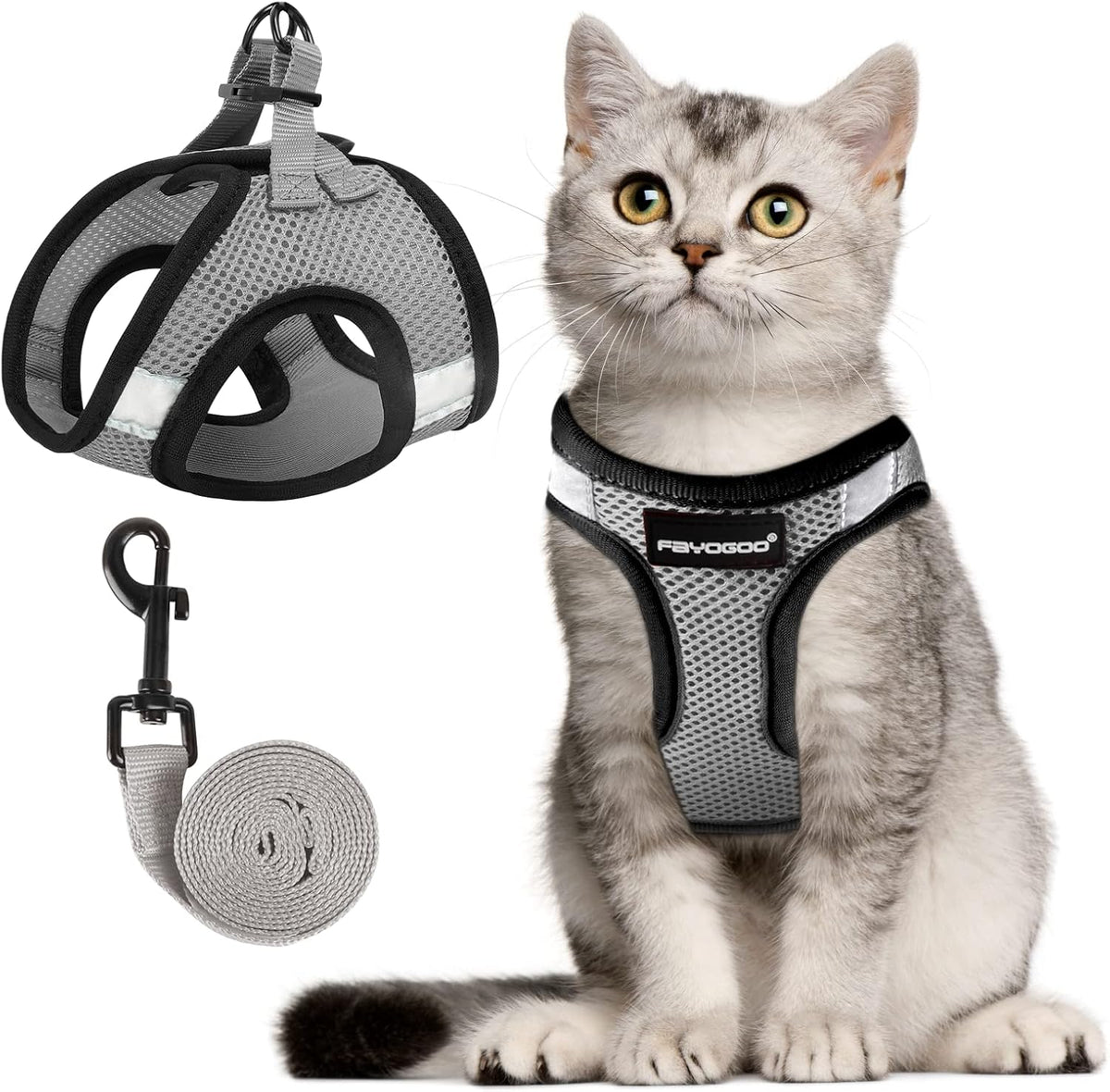 FAYOGOO Mesh Cat Harness and Lead Set