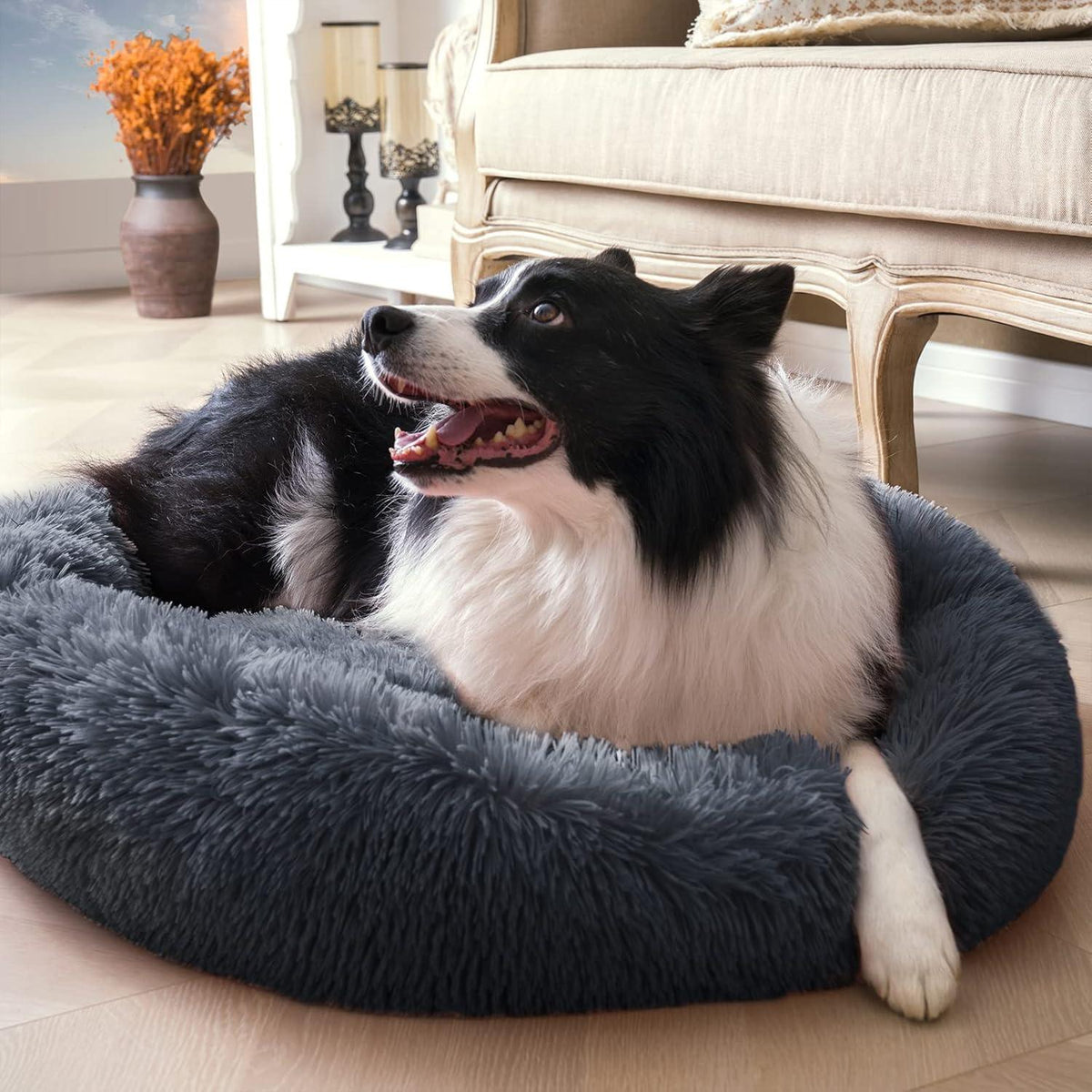 YOJOGEE Faux-Fur Donut Pet Bed