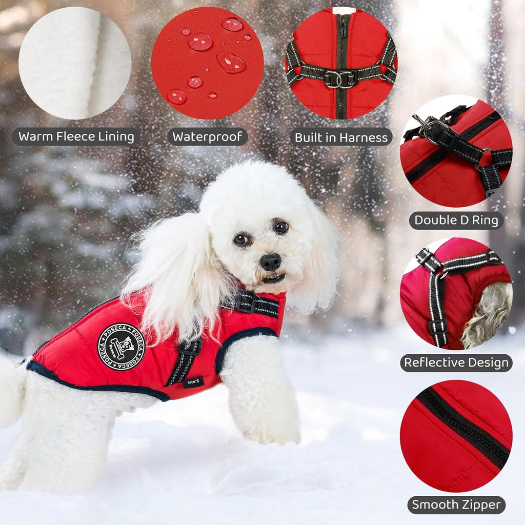 Poseca Dog Coat with Harness Attachment