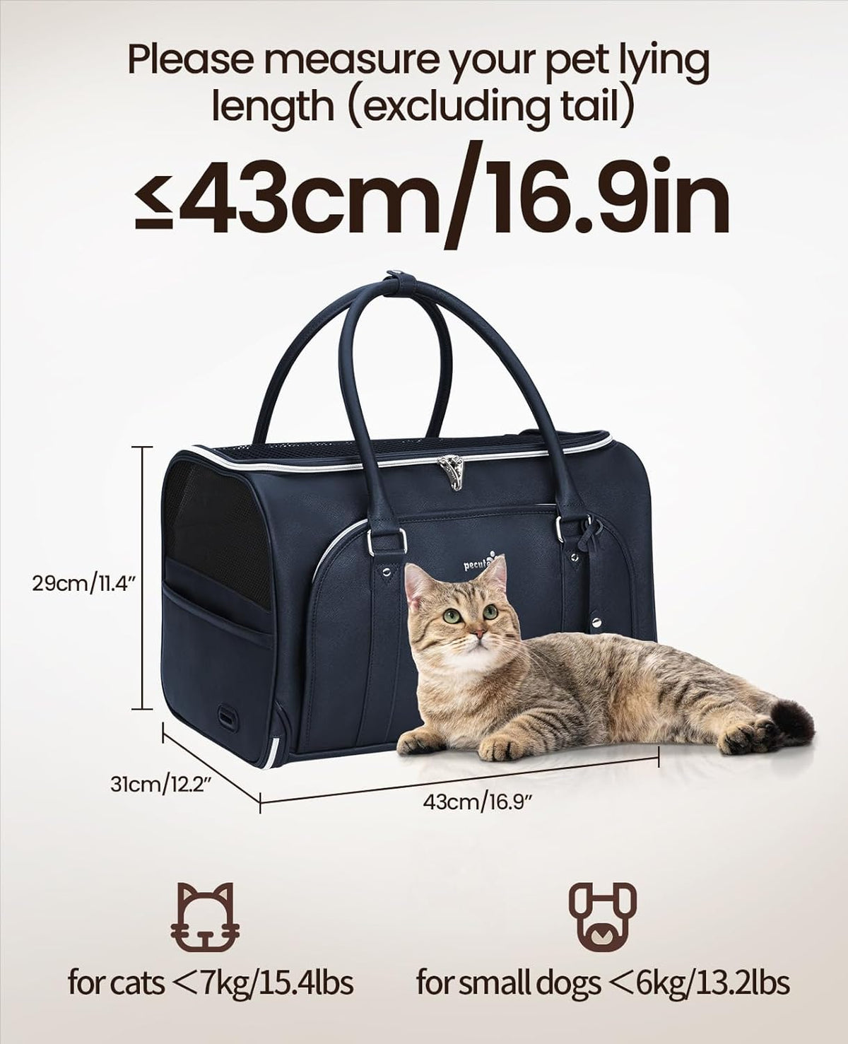pecute PU Pet Carrier Bag