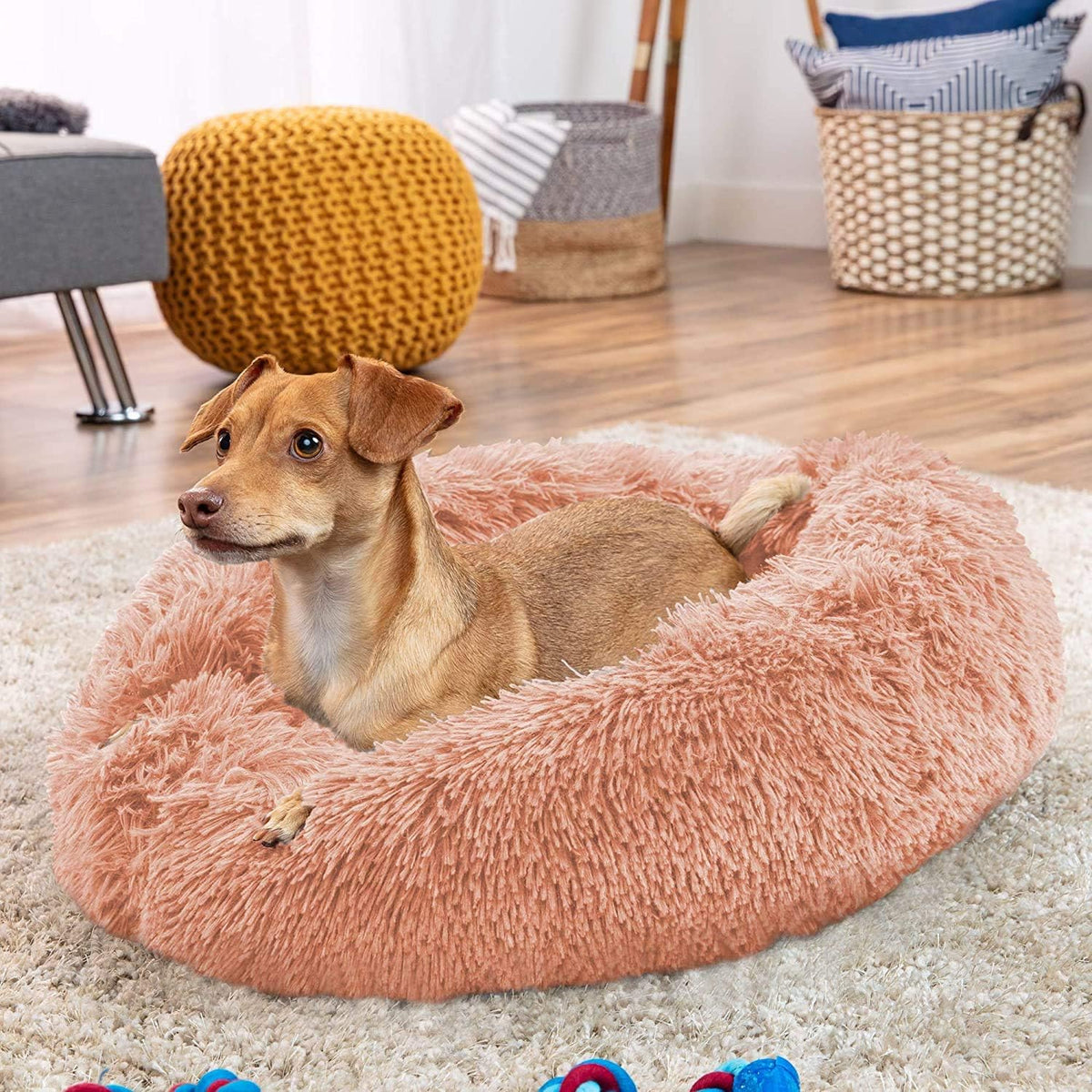 MFOX Faux-Fur Donut Pet Bed