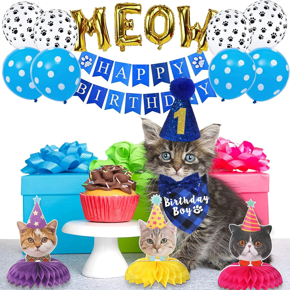 JOTFA Cat Birthday Accessory Set