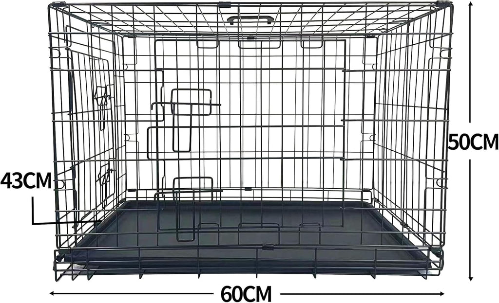 Two-Door Folding Metal Dog Crate