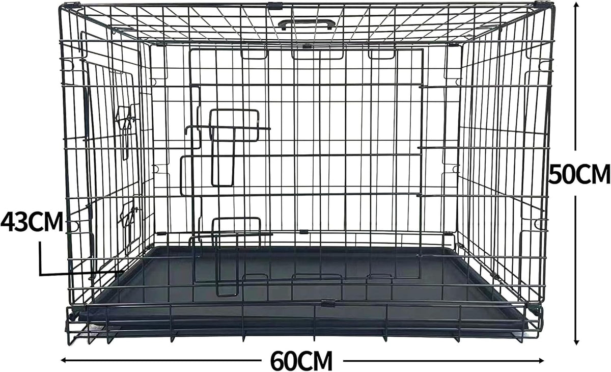 Two-Door Folding Metal Dog Crate