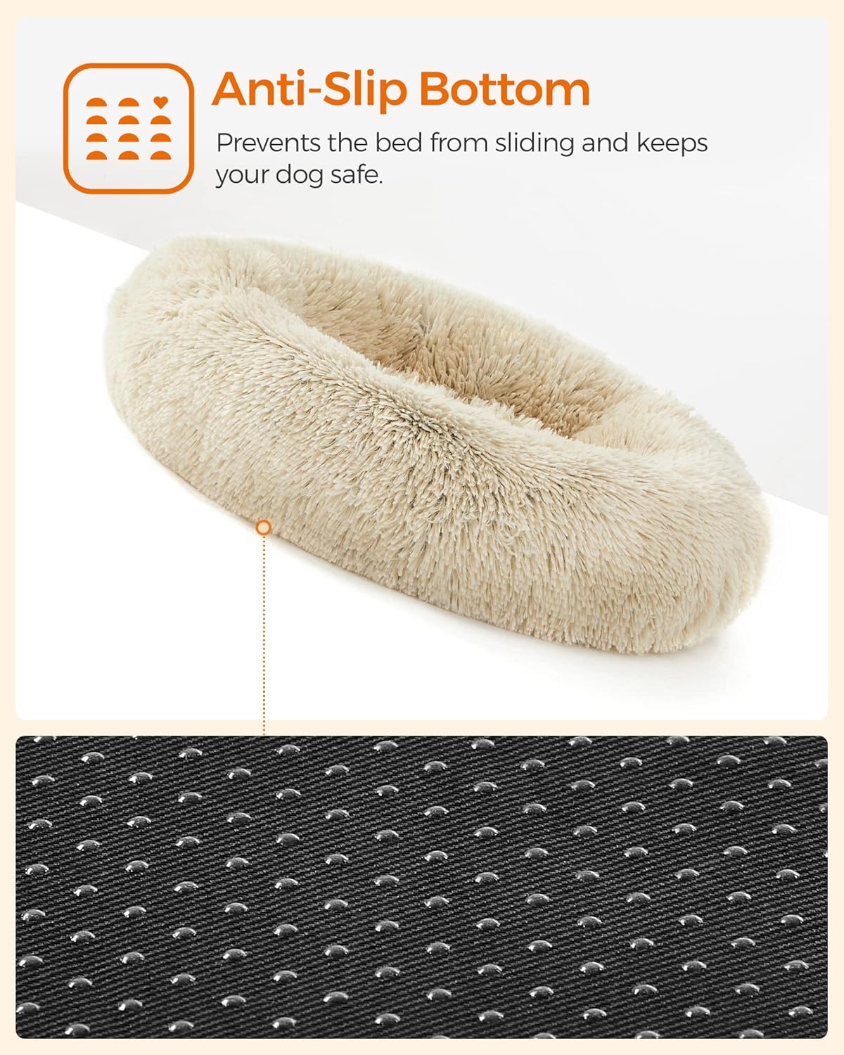 Feandrea Plush Donut Pet Bed