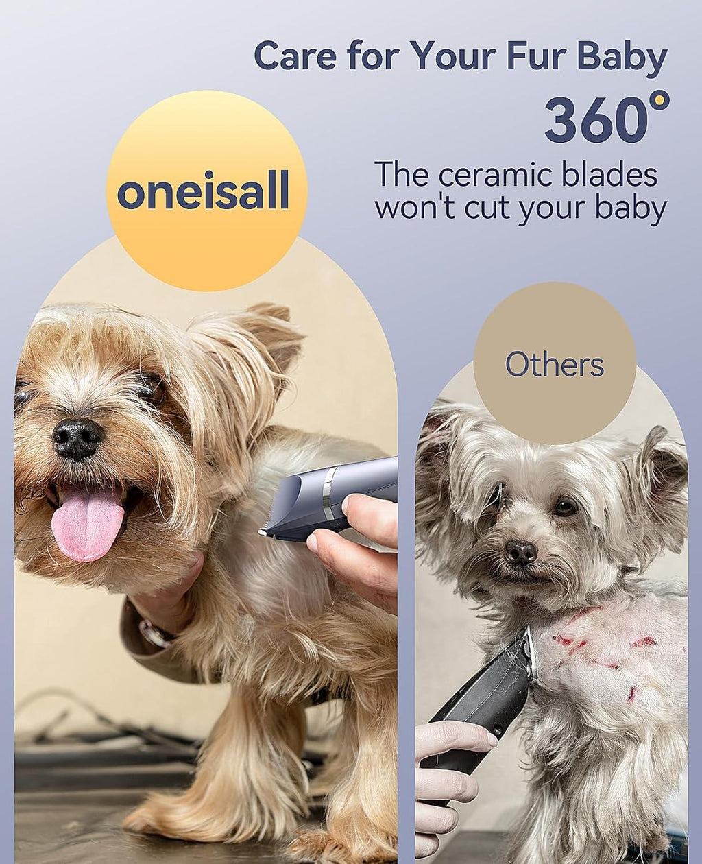 oneisall Cordless Pet Grooming Kit, 4 in 1