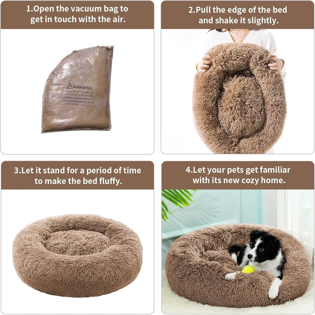 YOJOGEE Faux-Fur Donut Pet Bed