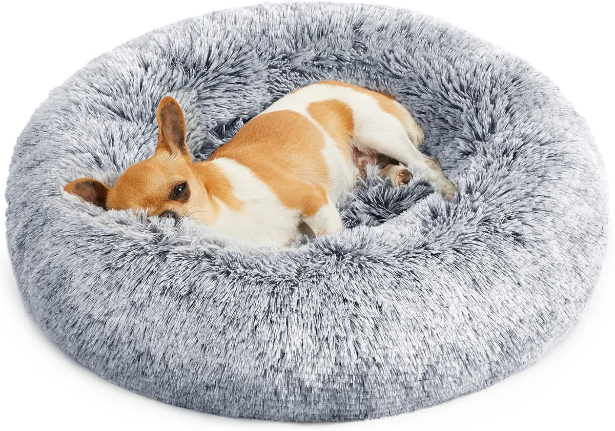 Feandrea Plush Donut Pet Bed with Centre Cushion