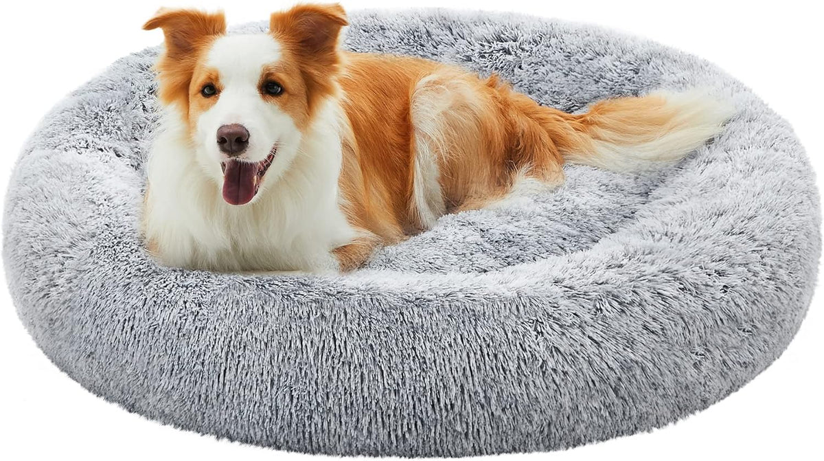 Feandrea Plush Donut Pet Bed with Centre Cushion