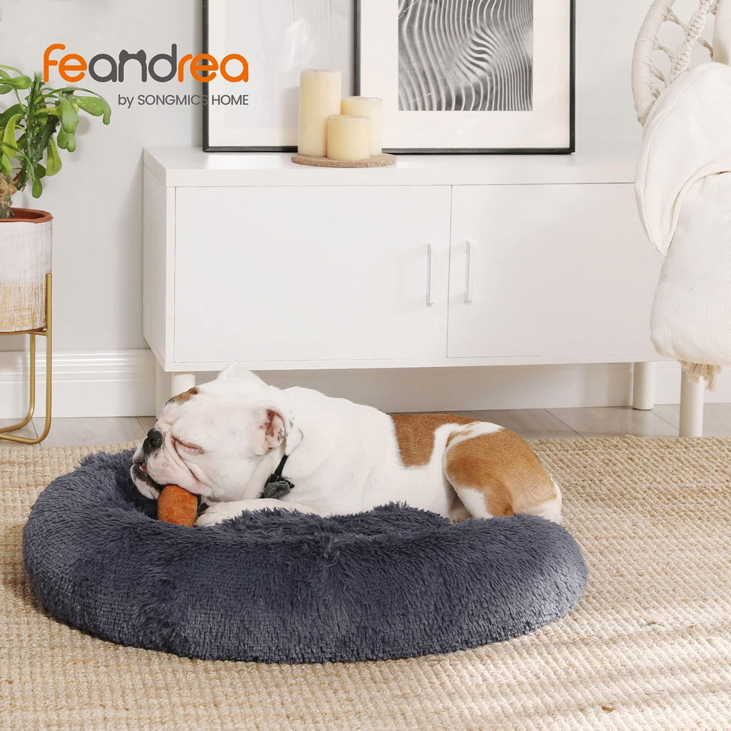 Feandrea Plush Donut Pet Bed with Centre Cushion