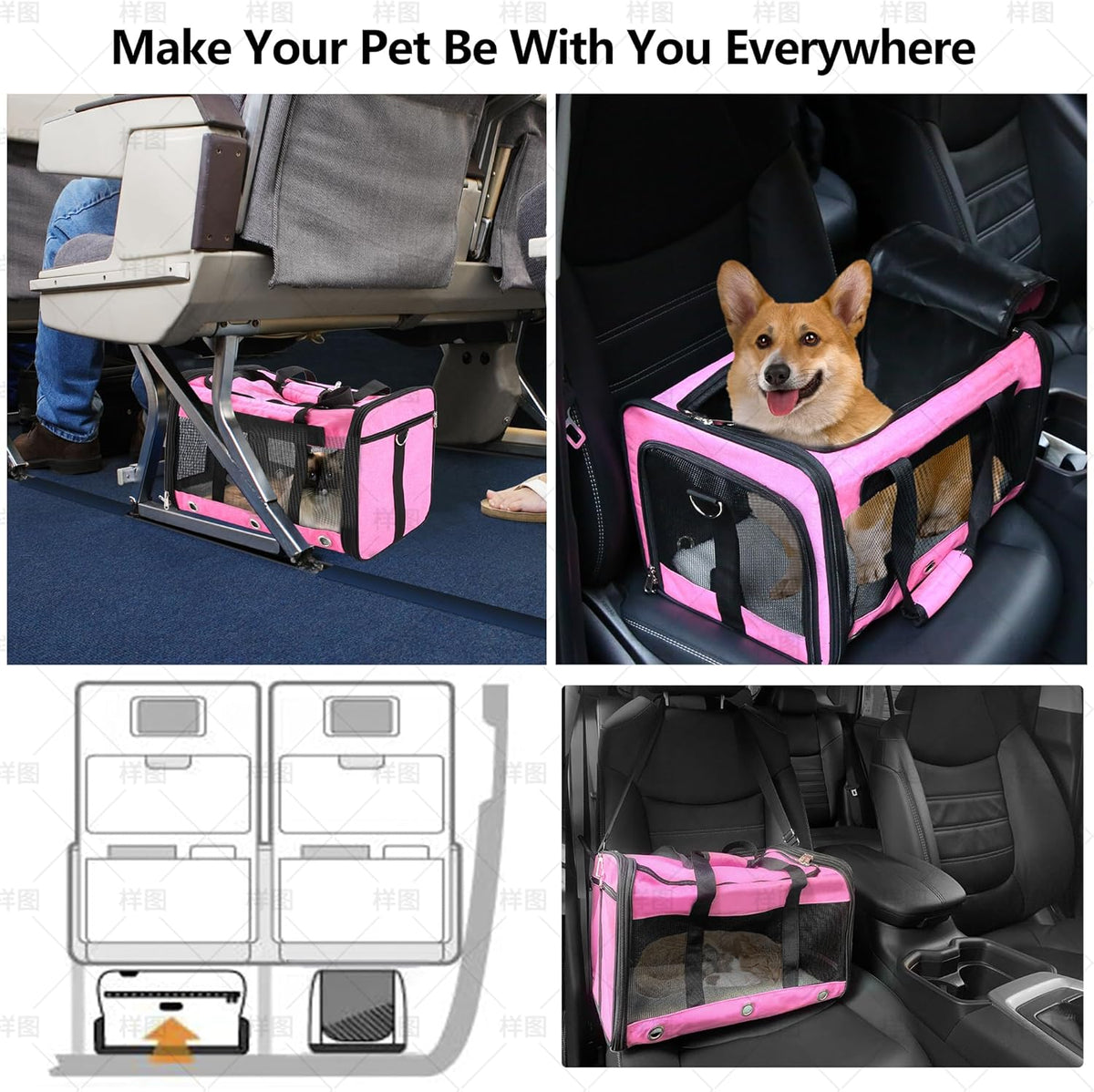 Dycietx Foldable Soft-Sided Pet Carrier