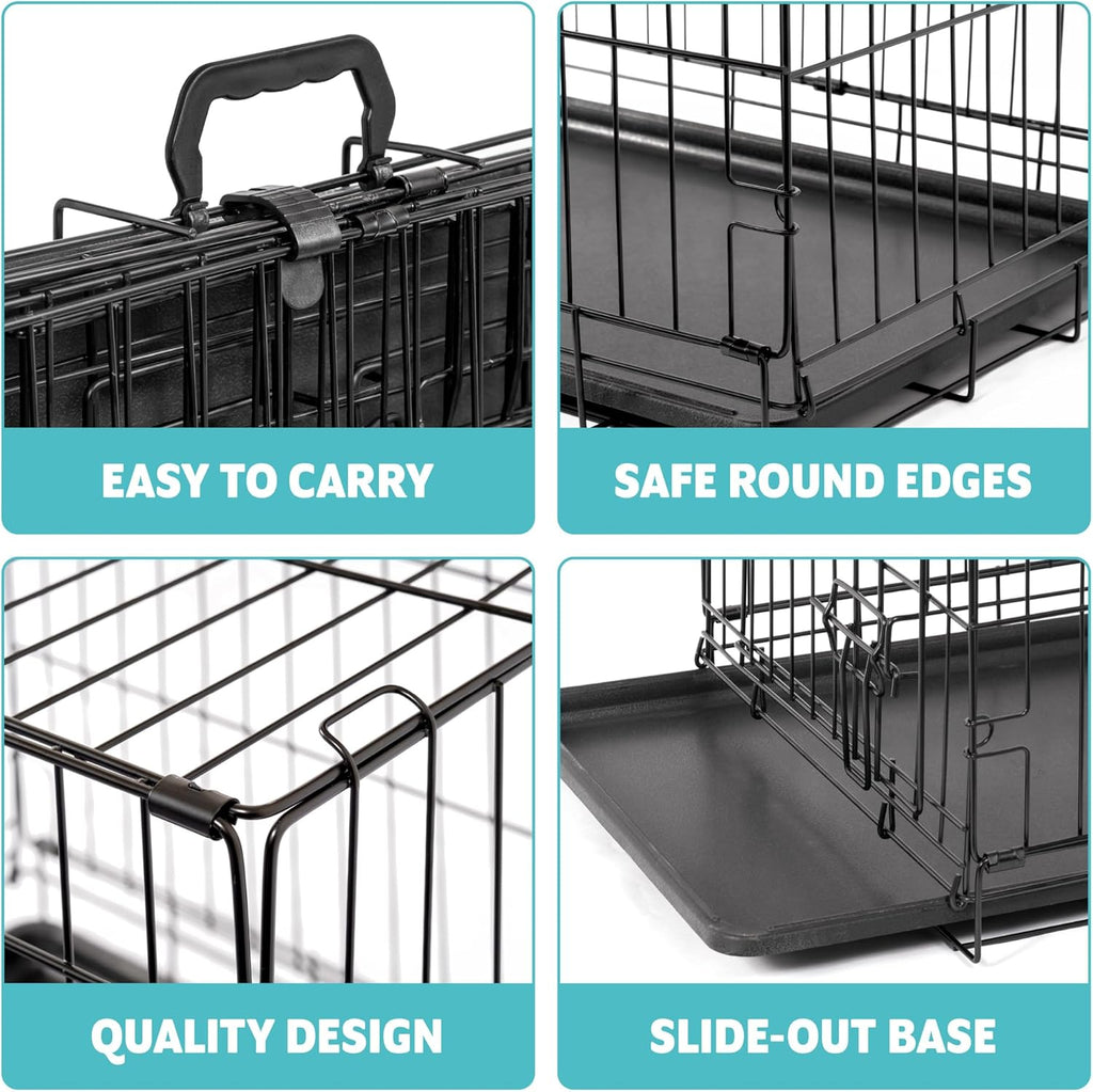 Two-Door Folding Metal Dog Crate