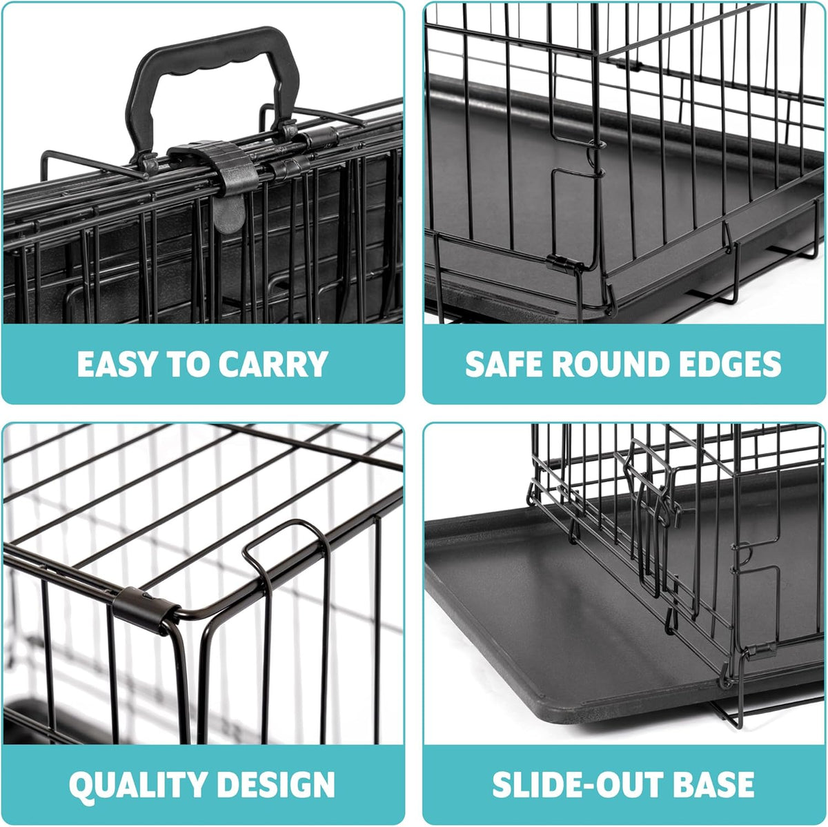 Two-Door Folding Metal Dog Crate