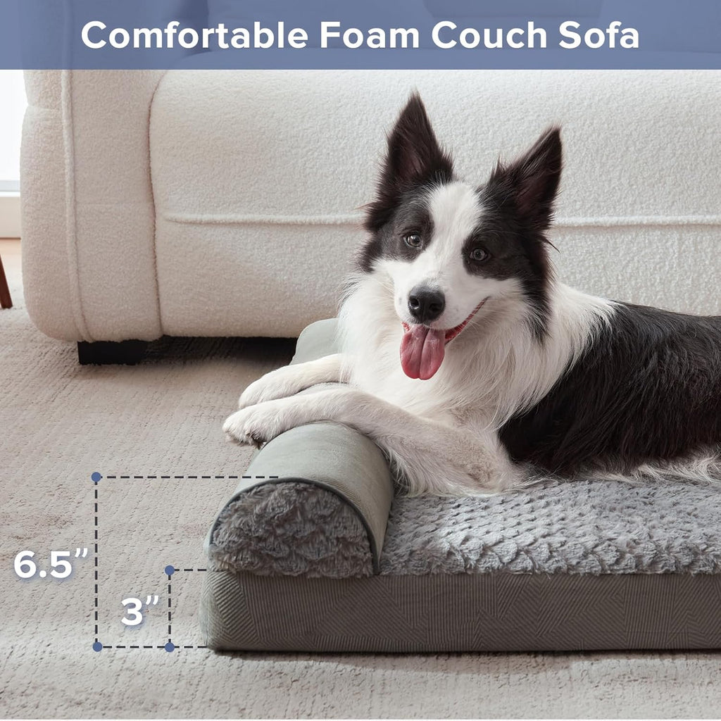 FURTIME Foam Dog Sofa Bed with U-Shaped Bolster