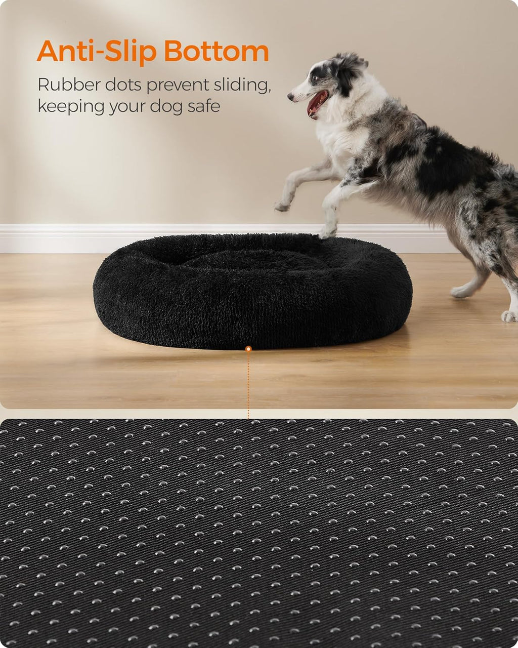 Feandrea Plush Donut Pet Bed