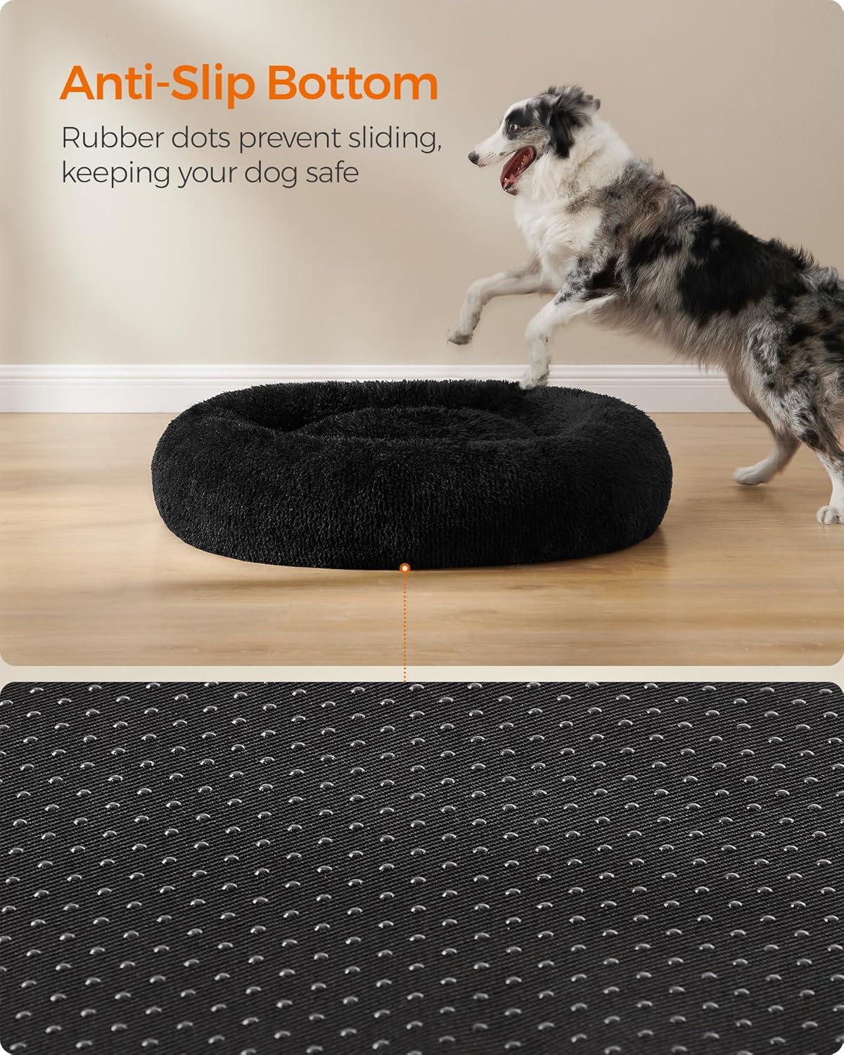 Feandrea Plush Donut Pet Bed