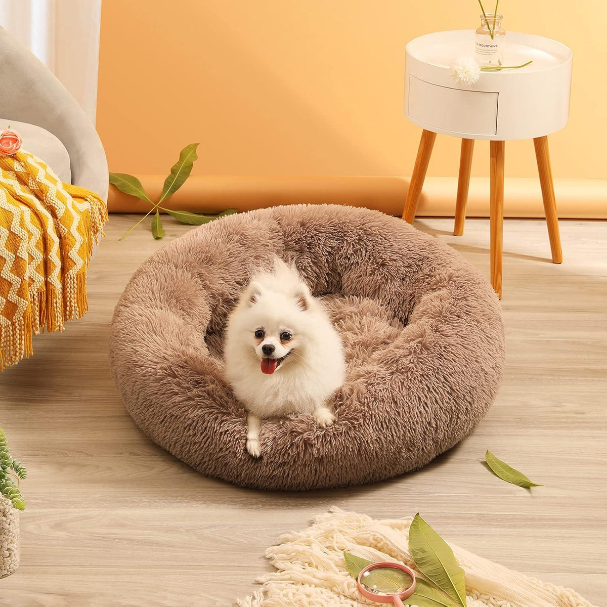 YOJOGEE Faux-Fur Donut Pet Bed