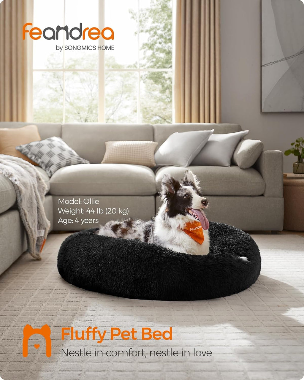 Feandrea Plush Donut Pet Bed