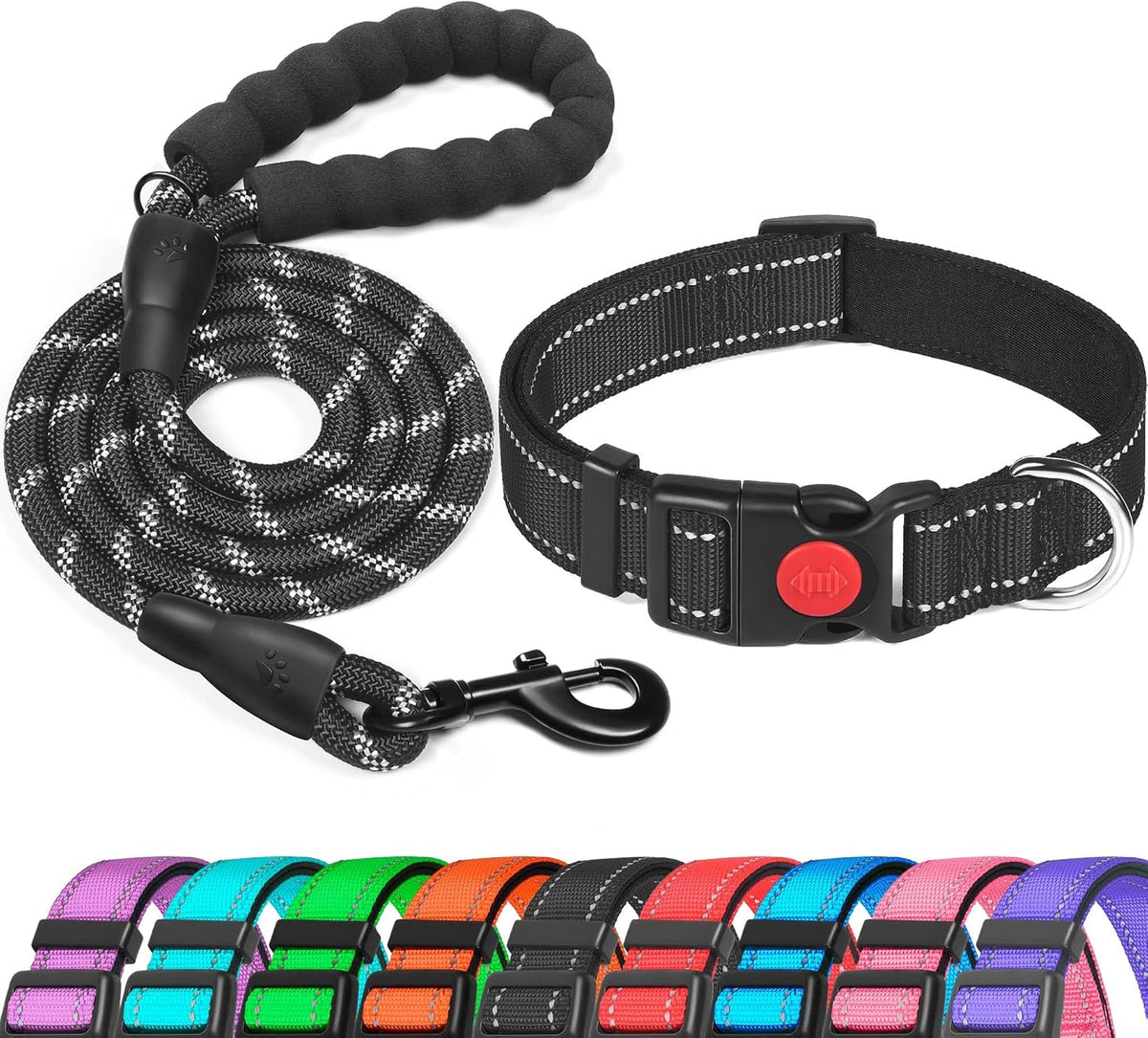 haapaw Reflective Dog Collar with Neoprene Padding