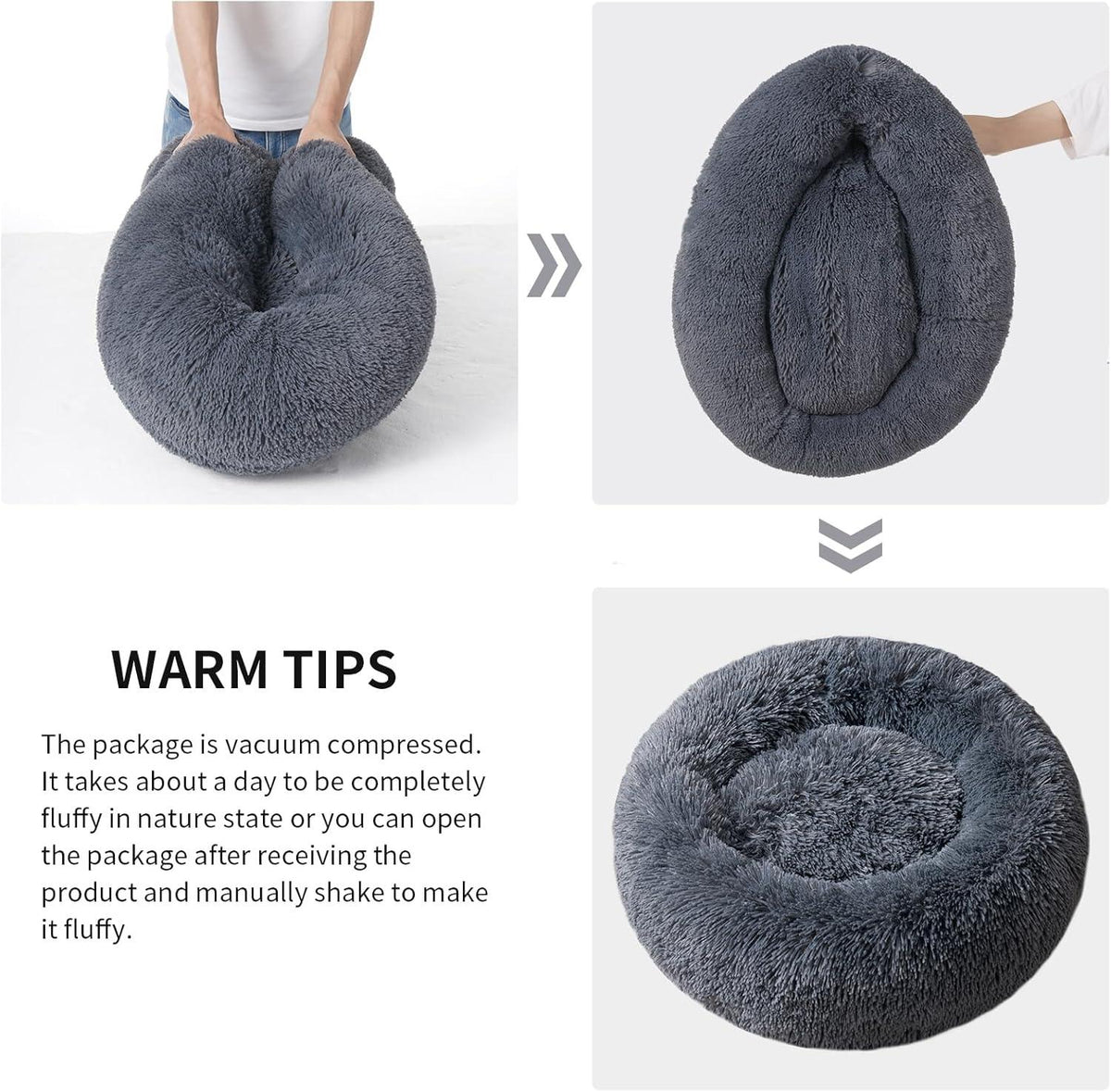 YOJOGEE Faux-Fur Donut Pet Bed