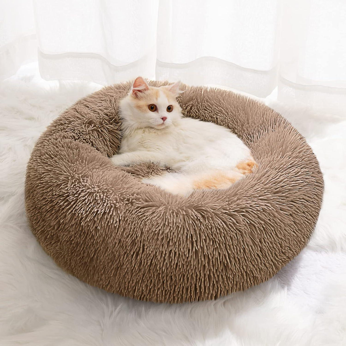 YOJOGEE Faux-Fur Donut Pet Bed