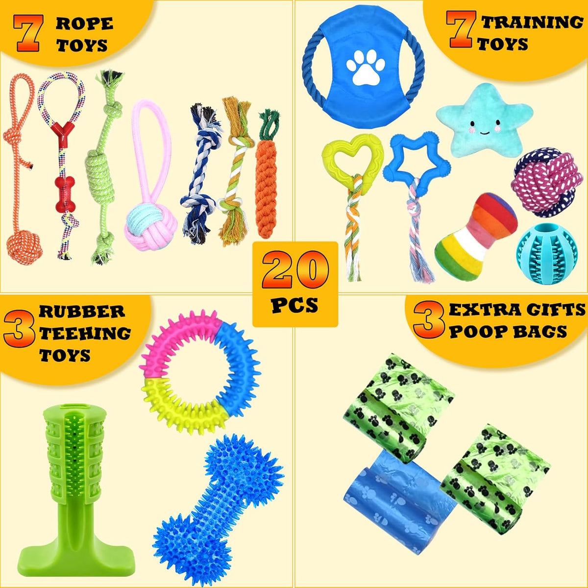 Leipple Puppy Toy and Accessory Set, 20 Pieces