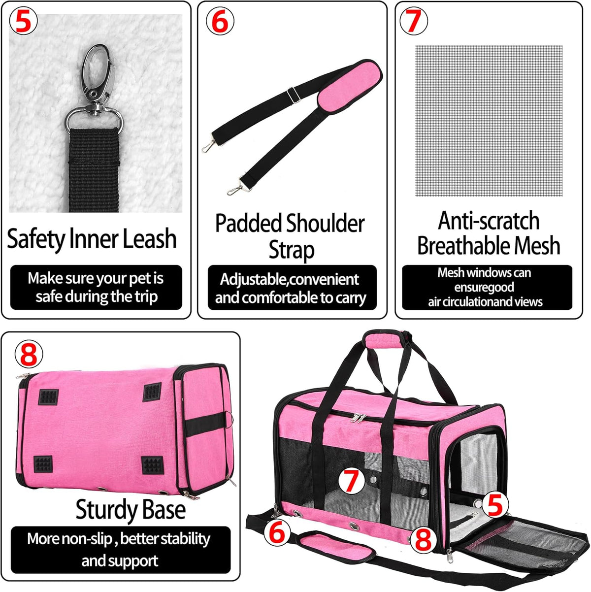 Dycietx Foldable Soft-Sided Pet Carrier