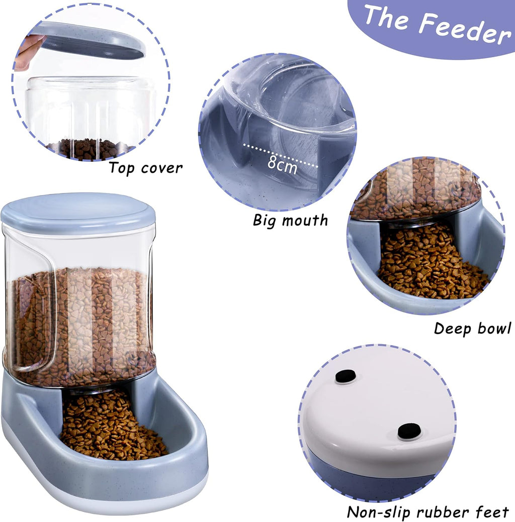 Lucky-M Gravity Pet Feeder and Waterer Set
