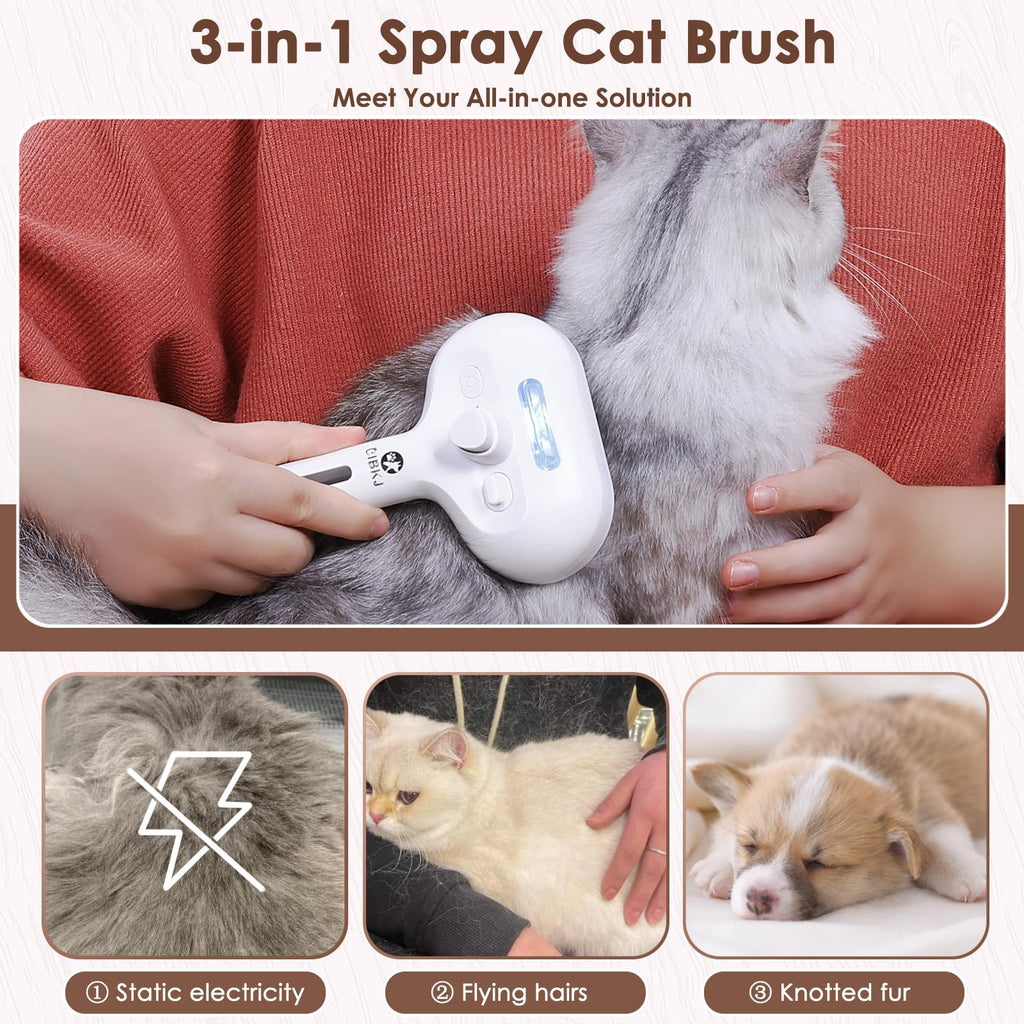 CIBKJ Pet Grooming Brush with Water Spray