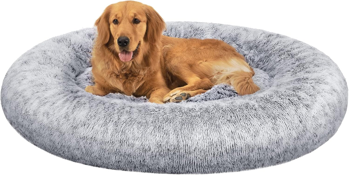 Feandrea Plush Donut Pet Bed with Centre Cushion