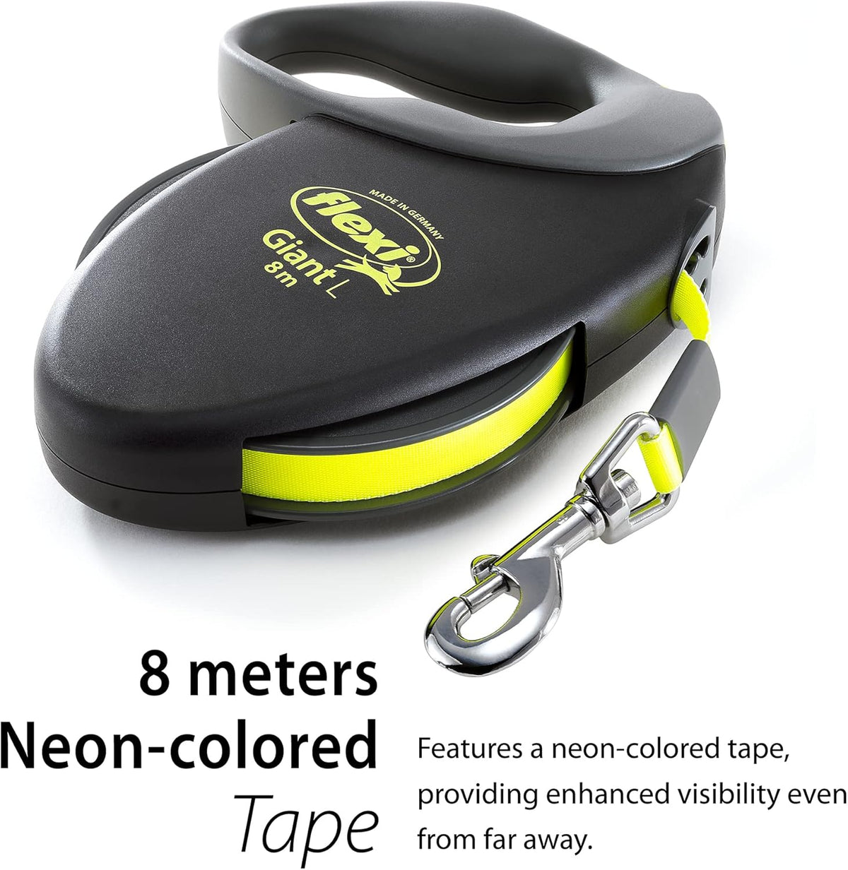 flexi Giant Neon Retractable Dog Lead, 8 m