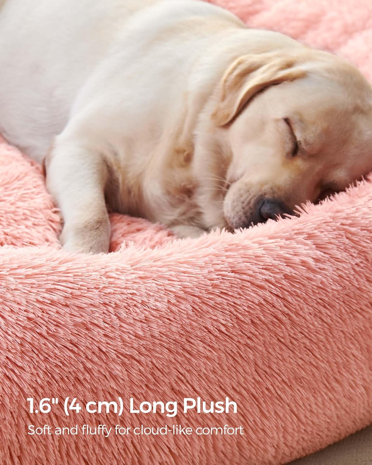 Feandrea Plush Donut Pet Bed with Centre Cushion