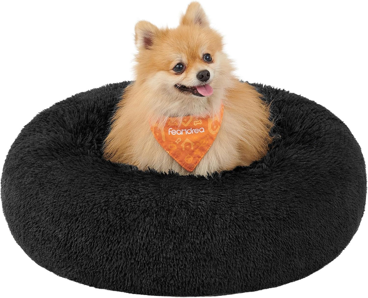 Feandrea Plush Donut Pet Bed with Centre Cushion