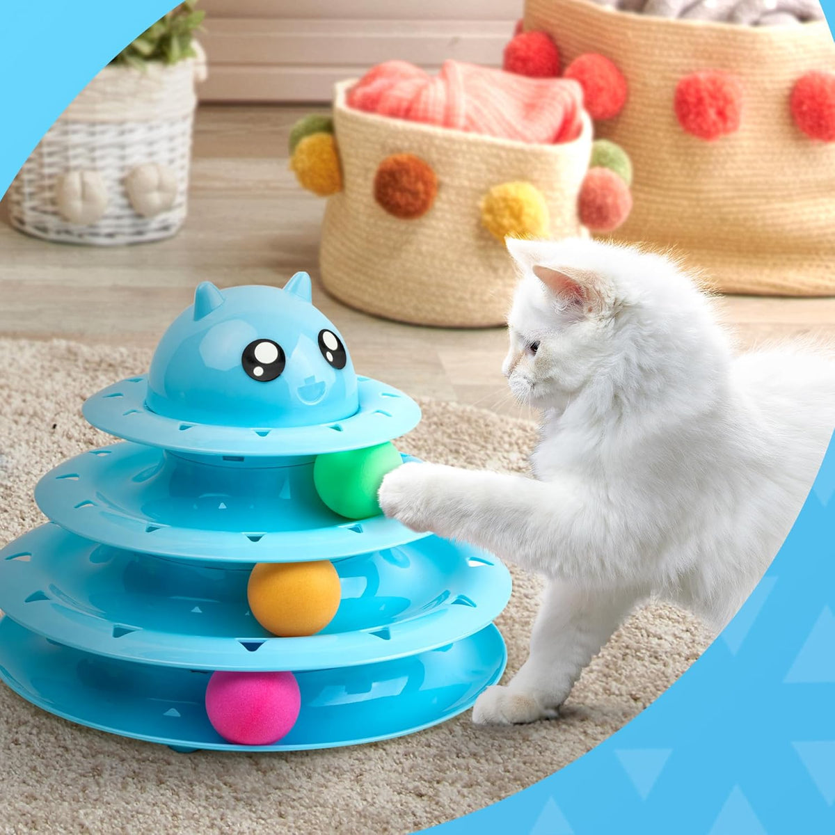 FurDreams Three-Tier Cat Ball Track Toy