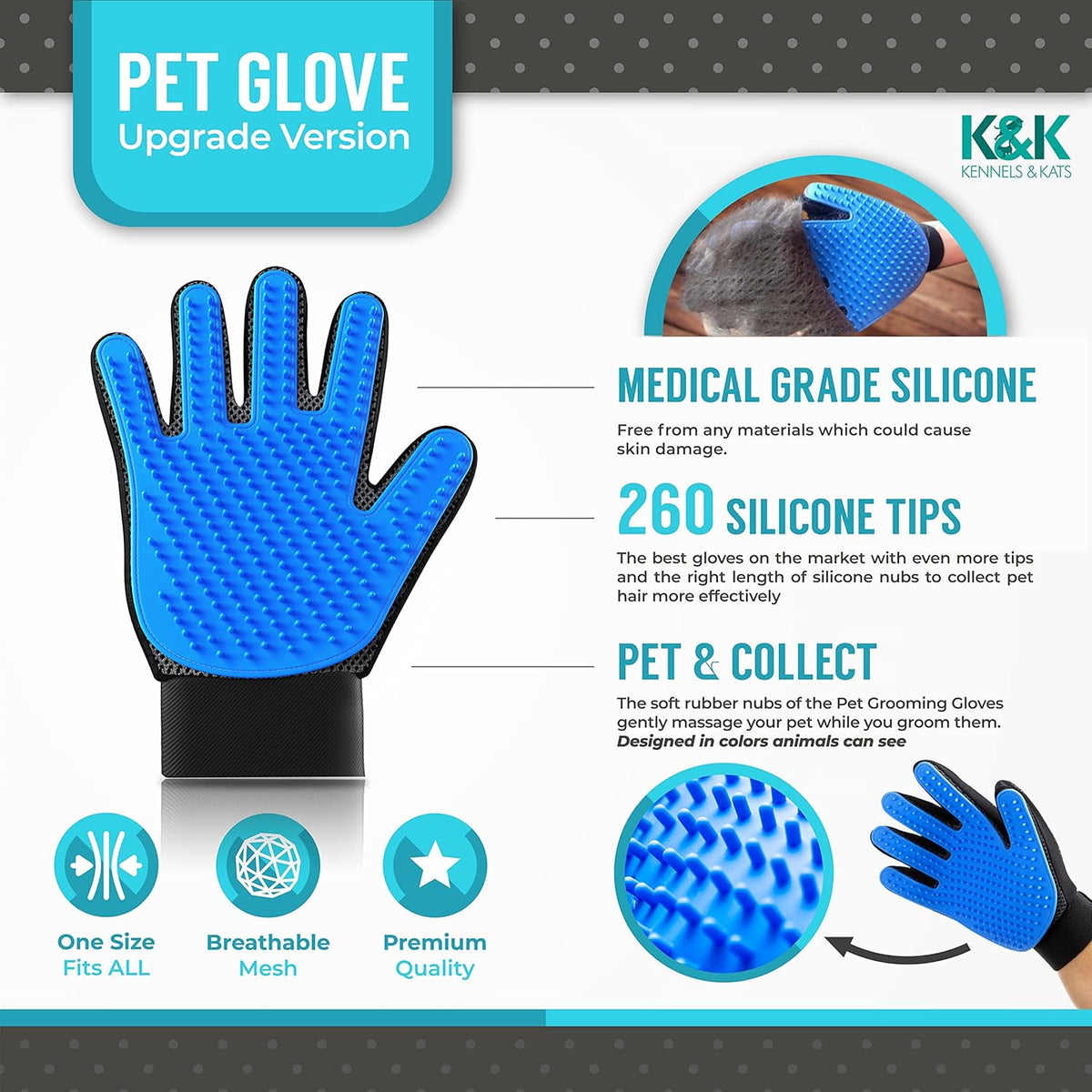KENNELS & KATS Pet Grooming Glove