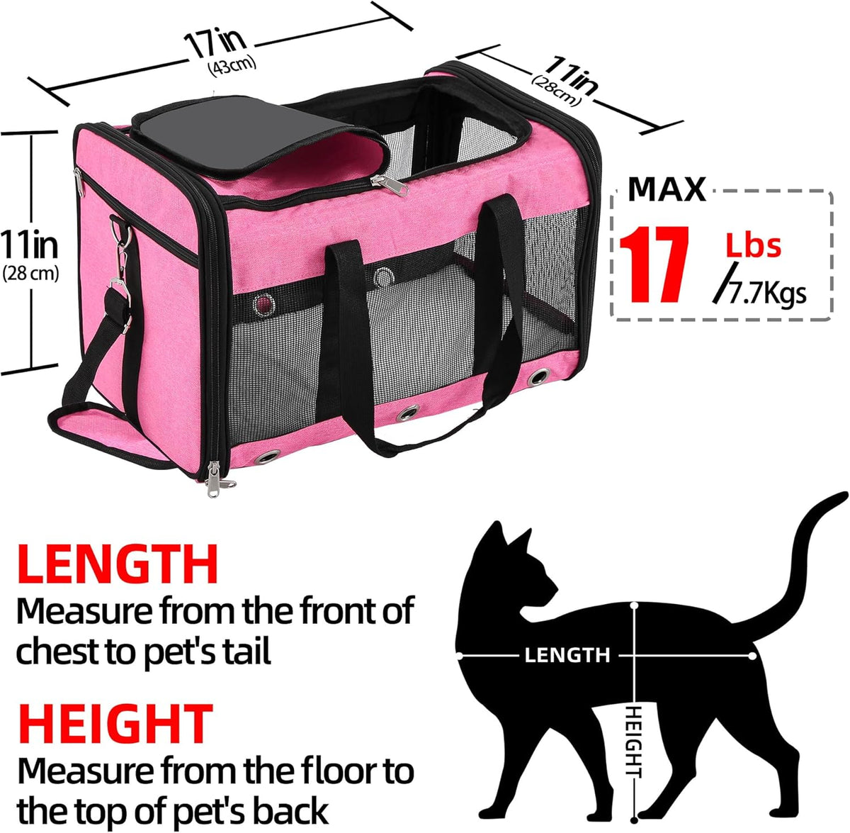 Dycietx Foldable Soft-Sided Pet Carrier