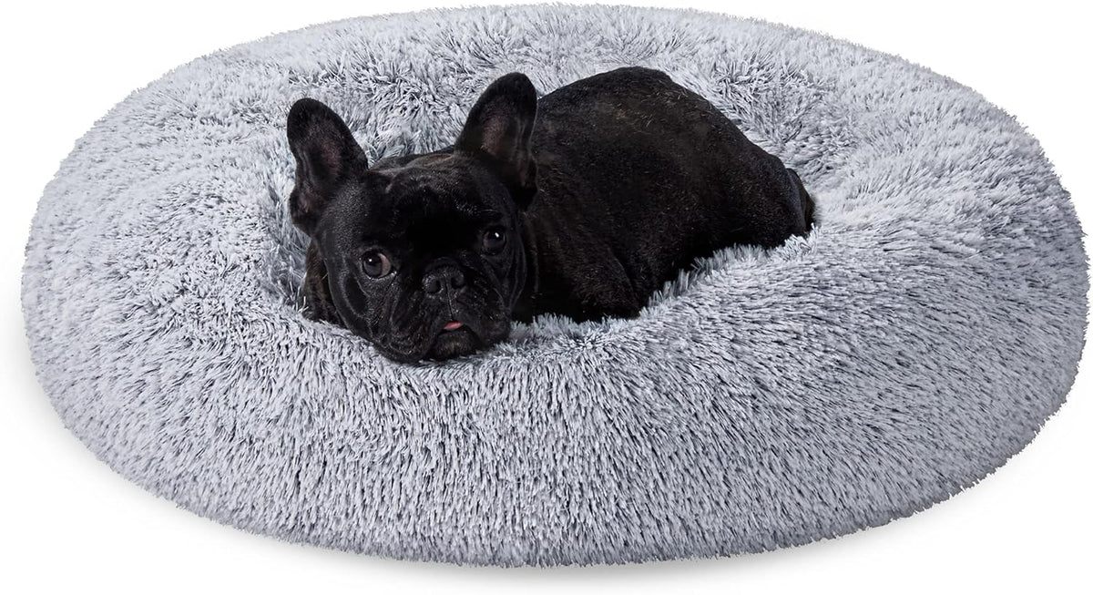 Feandrea Plush Donut Pet Bed with Centre Cushion